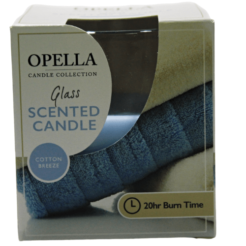 Opella Scented Candle In Glass Jar Cotton Breeze Fragrance 5 x 6.5 cm CDJARC