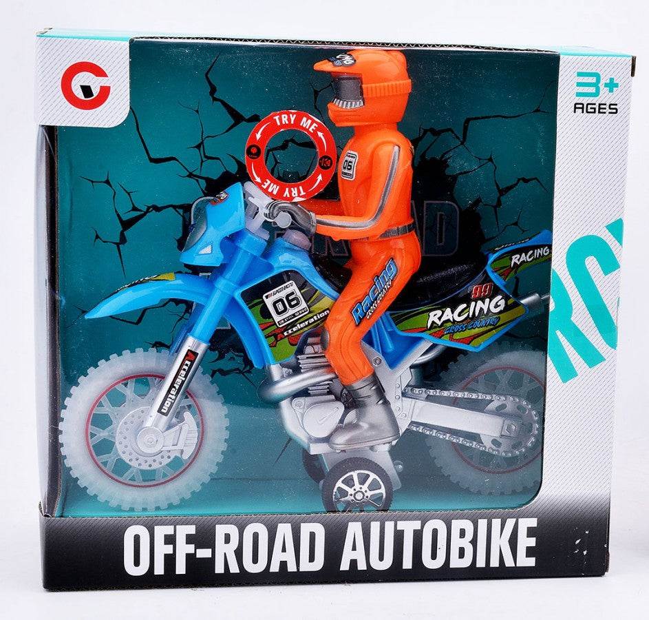 Off-Road Motorbike – Friction-Powered With Light & Sound, Durable Design
