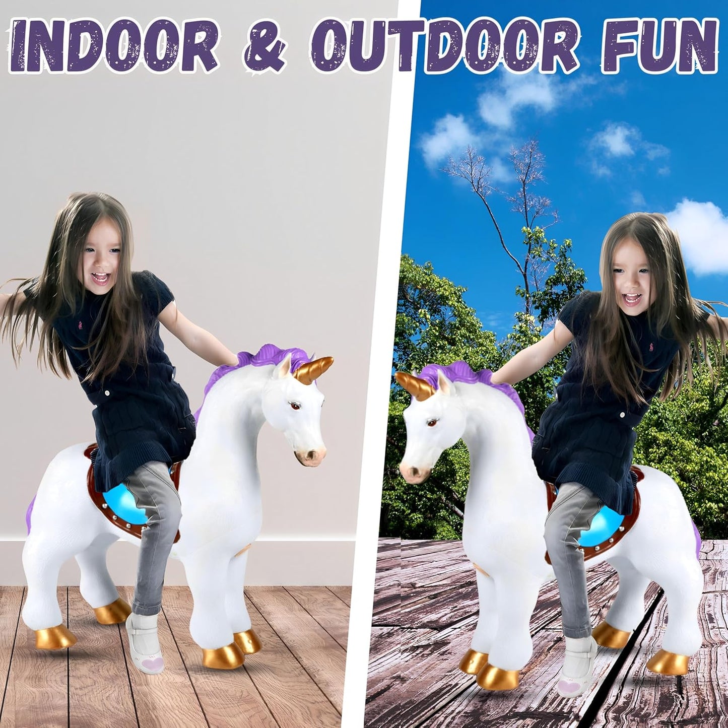 Ride On Unicorn Kids Toy With Wheels Push Along