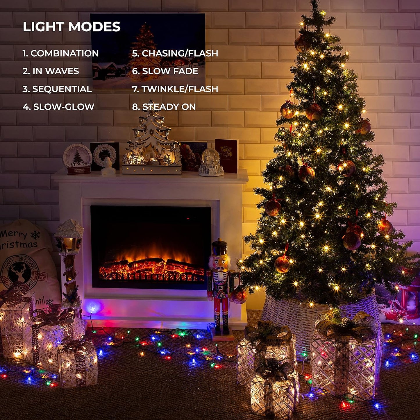 100 LED Warm White Battery Operated Fairy Tree Decorative String Lights