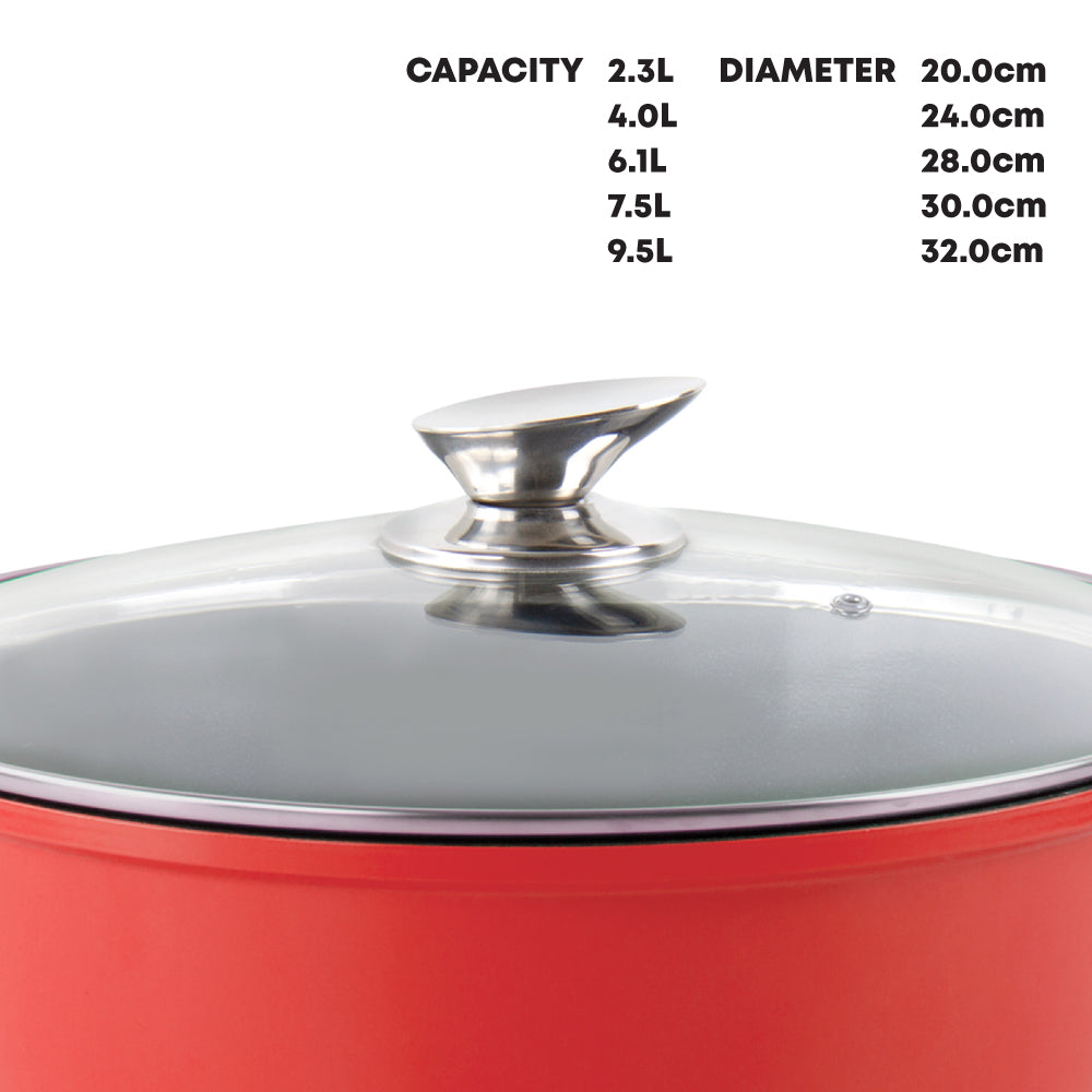 Durane Die Cast Stock Pot Set of 5 Red 20 - 32 cm 9320