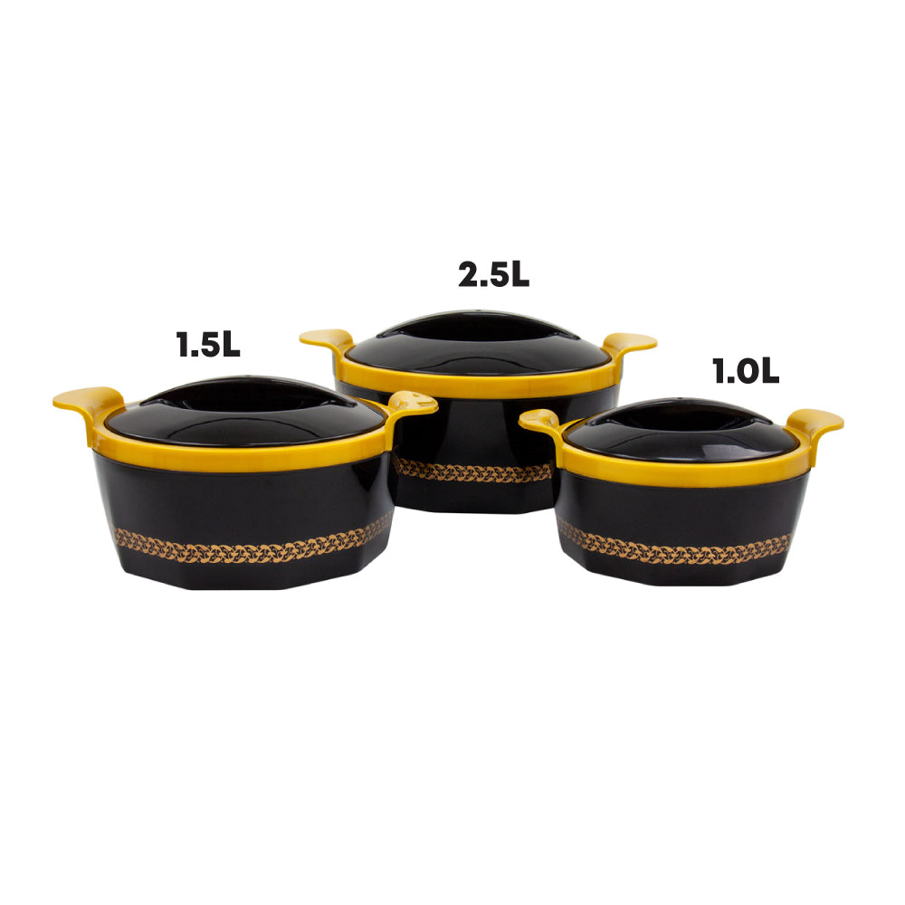 SQ Professional Fionna Hot Pot Set of 3 1.0 - 1.5 - 2.5L Black 9352