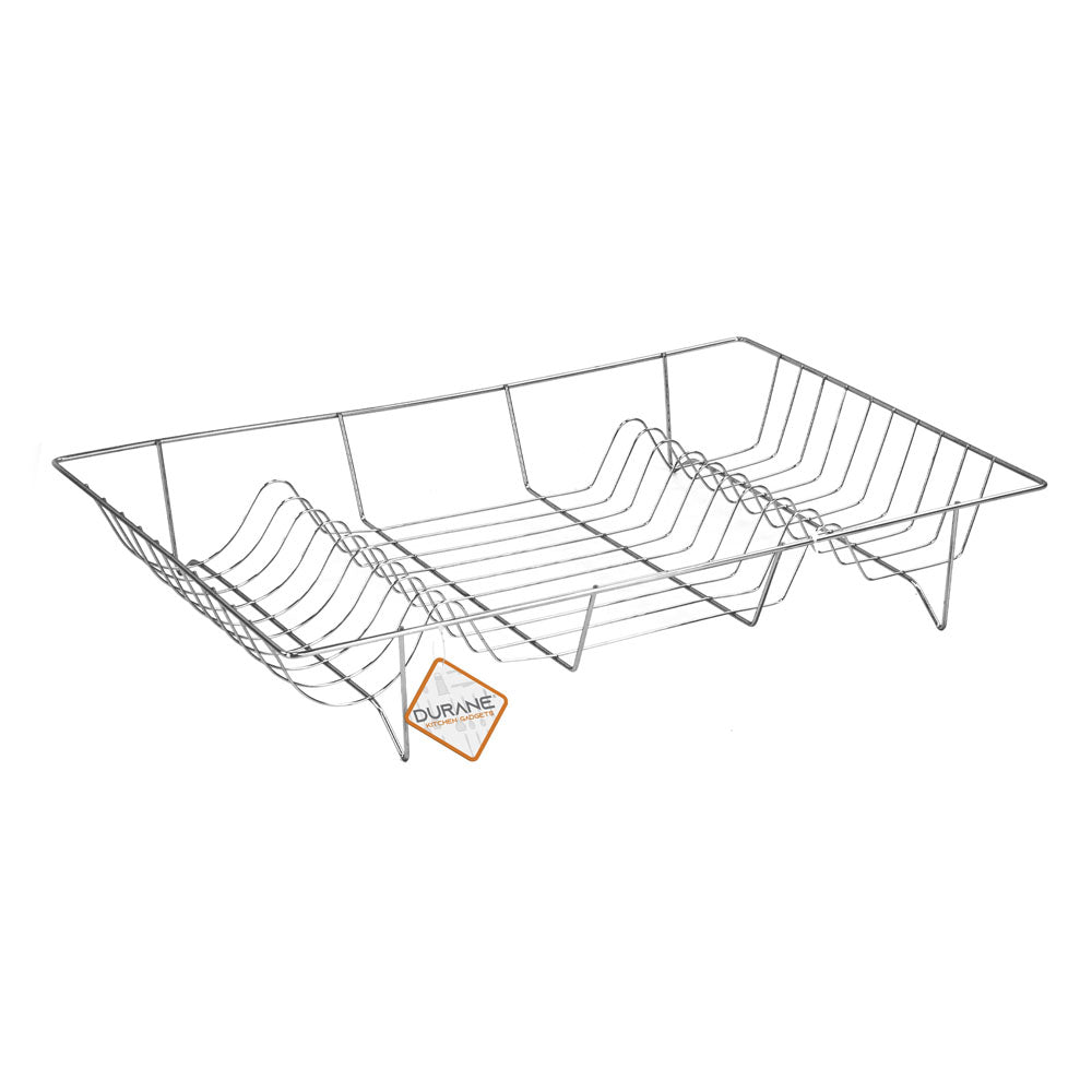 SQ Durane Metal Chrome Kitchen Dish Drainer 48 x 32 x 8 cm 9980