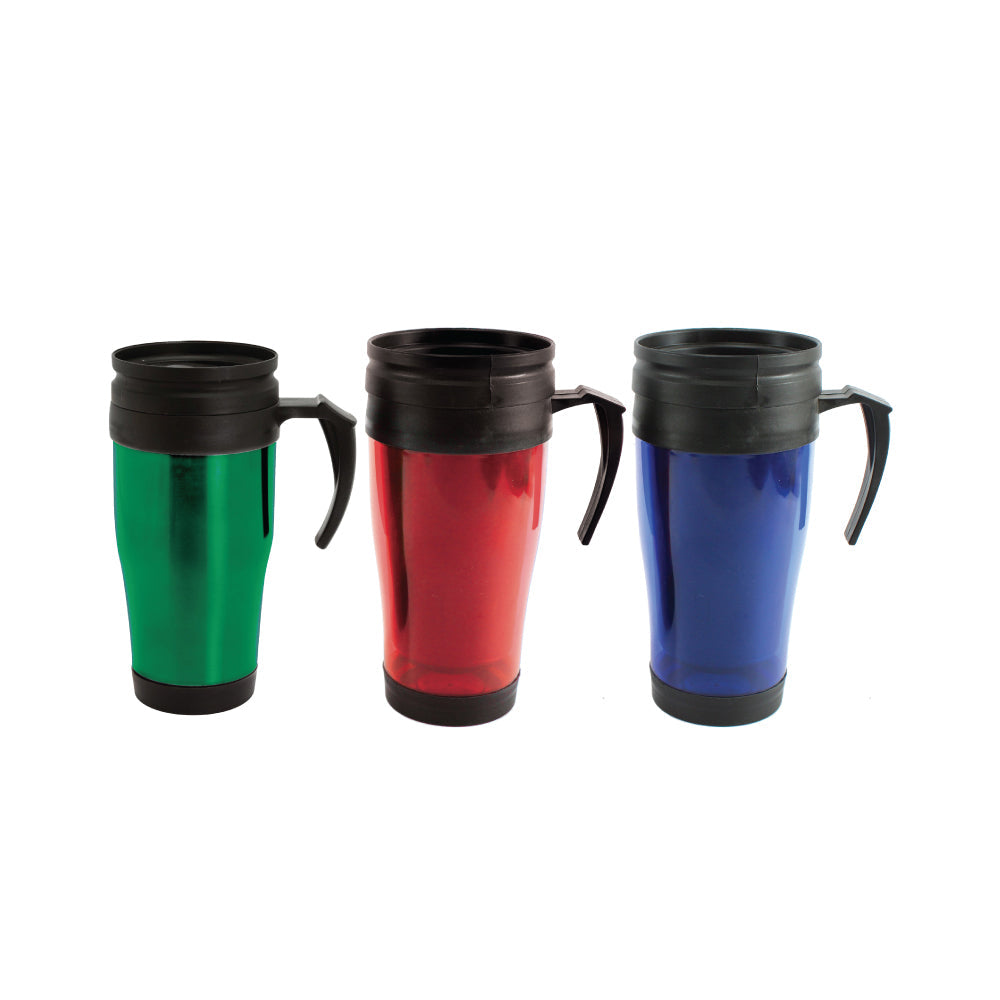 SQ Professional Car Coffee Tea Travel Mug with Handle 450ml Assorted Colours 0045 / 9995 A