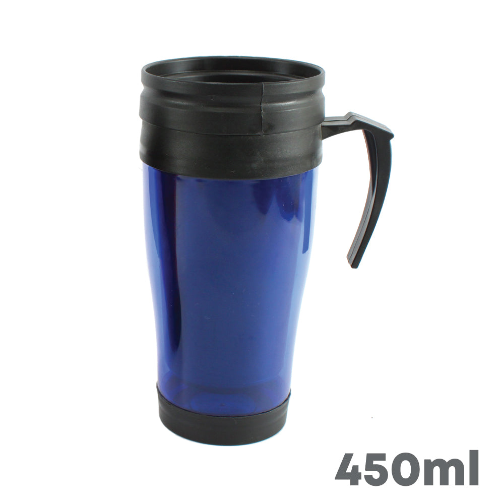 SQ Professional Car Coffee Tea Travel Mug with Handle 450ml Assorted Colours 0045 / 9995 A