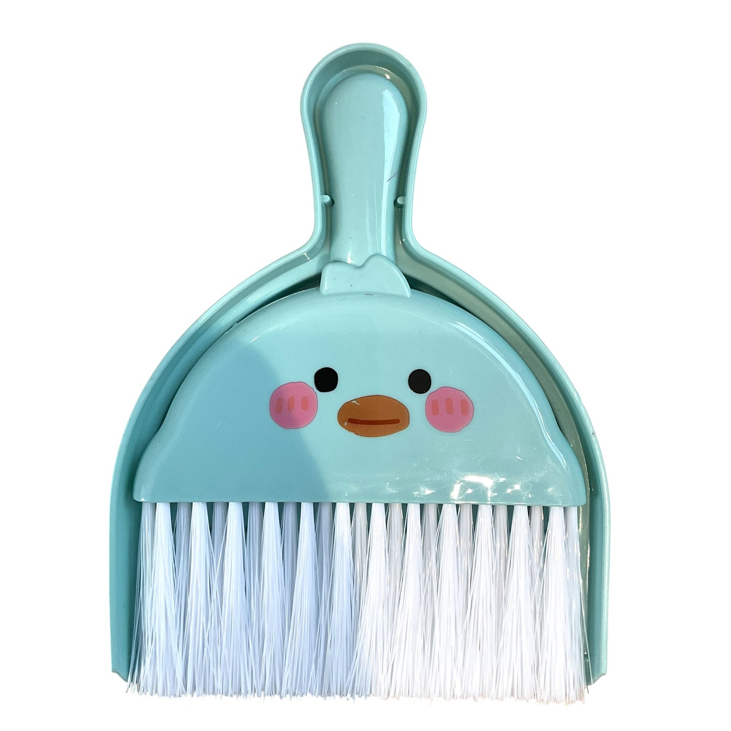Mini Dustpan & Brush Set with Cute Face - Duck Egg