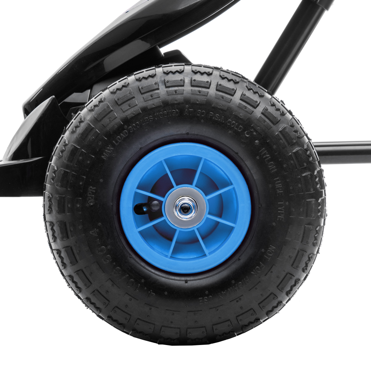 Kids Pedal Go Kart w/ Adjustable Seat, Rubber Wheels, Brake, Blue