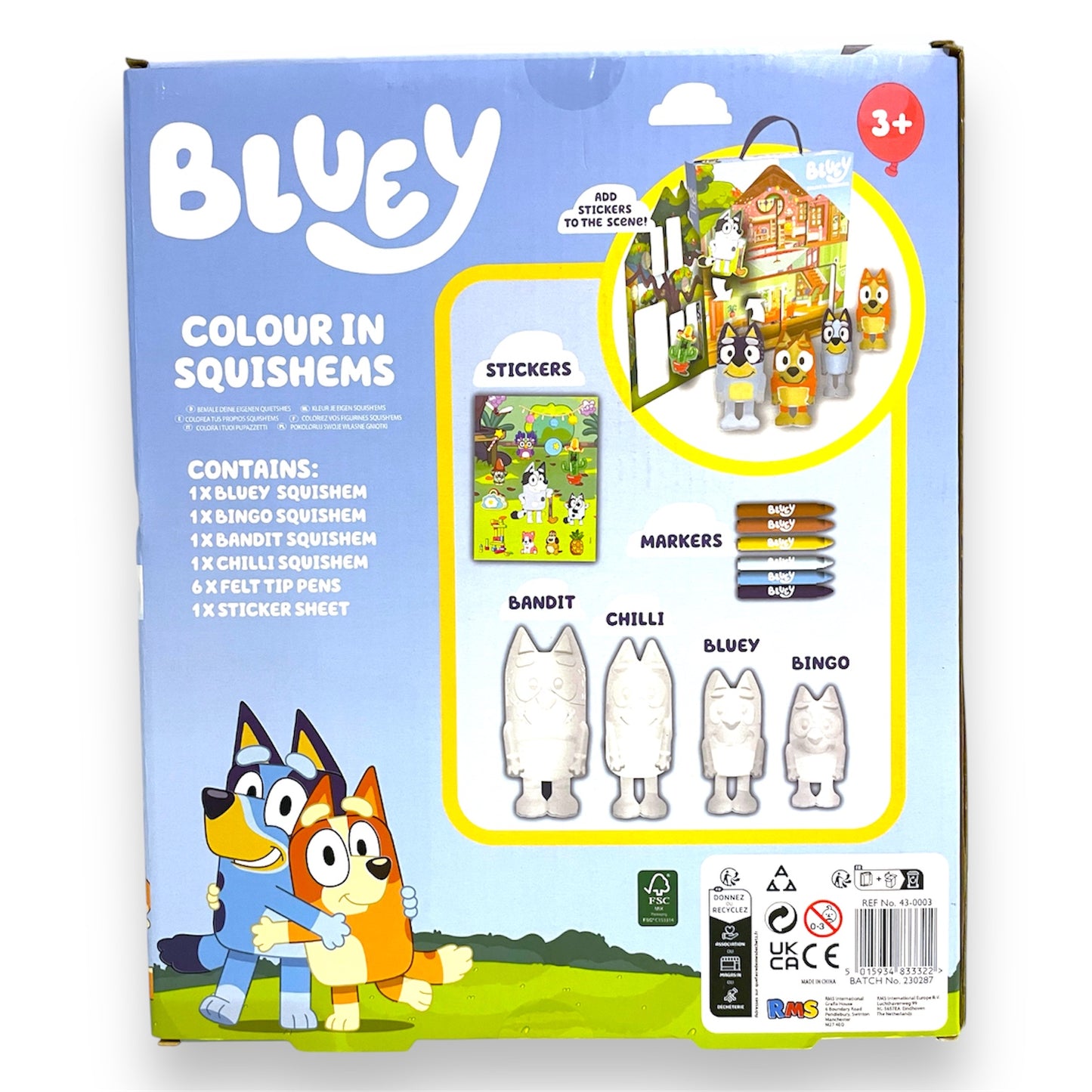 Bluey Colour In Squishems Complete Family Set