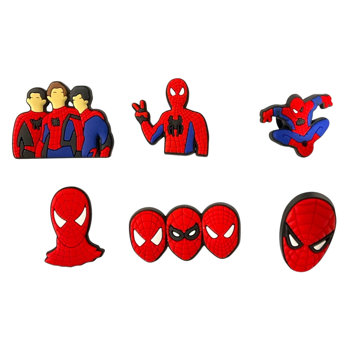 Spiderman Style Jibbitz Croc Style Shoe Charms - 6 Pack