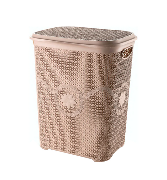 Asude Plastic Knit Laundry Basket Hamper 65L Assorted Colours 11138 / ASD040 A