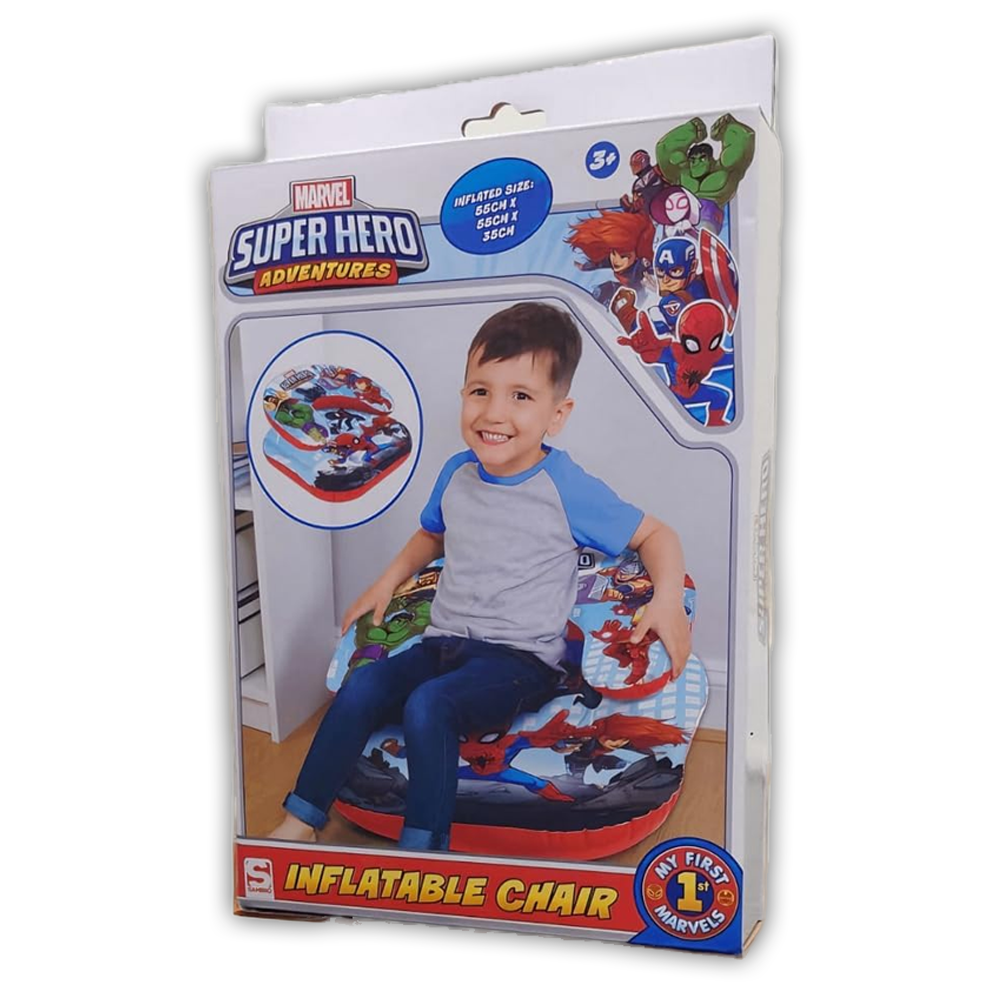 Super Hero Adventures Kids Inflatable Chair 55cm x 55cm x 35cm Portable Seating