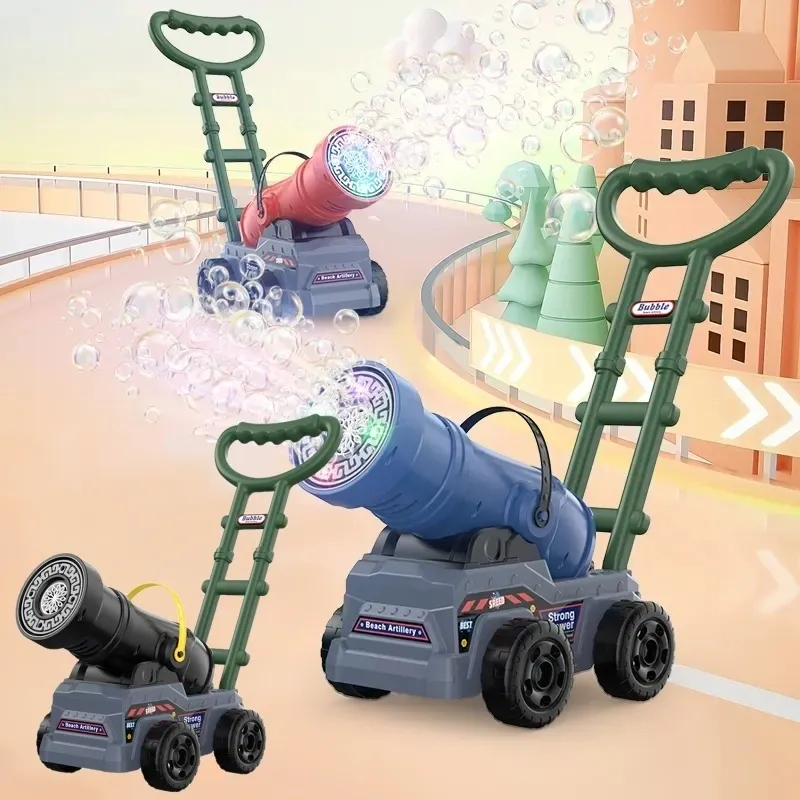 Electric Push Along Cannon Bubble Maker Toy