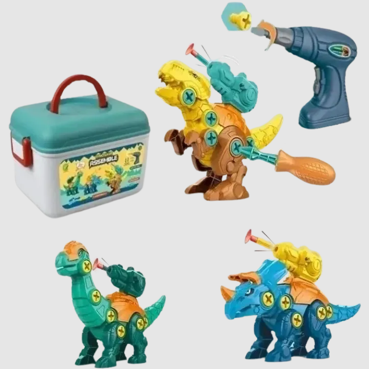 Dinosaur Assemble Playset with Toy Drill & Screwdriver