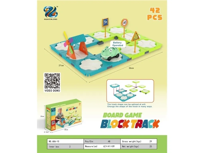 Board Game Dinosaur Block Track 42 Pieces