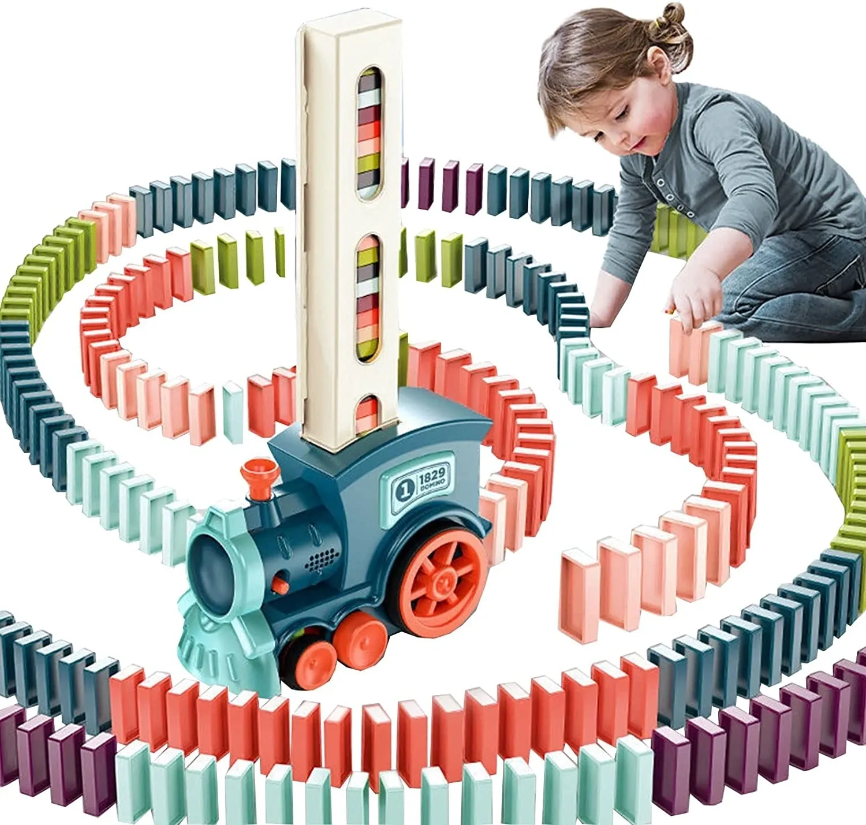 Domino Blocks Automatic Train Stacker Toy Set