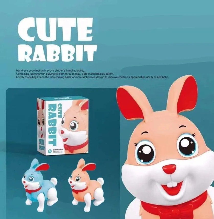 Cute Bunny Rabbit Moving Toy with Sounds, Hopping & Moving Ears