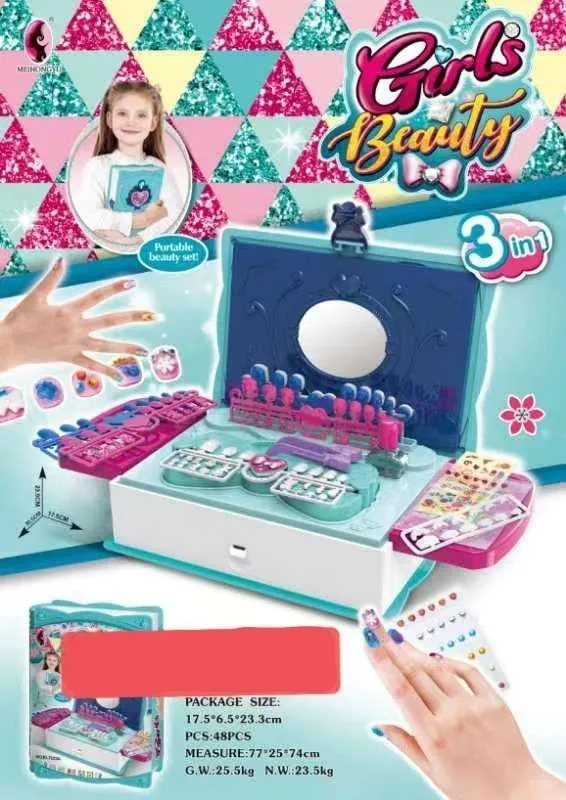 3 In 1 Girls Beauty Portable Makeup Case