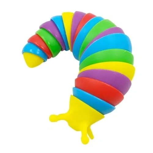 of 12) 2021-62 11cm Wiggly Articulated Caterpillar Fidget Toy 3D