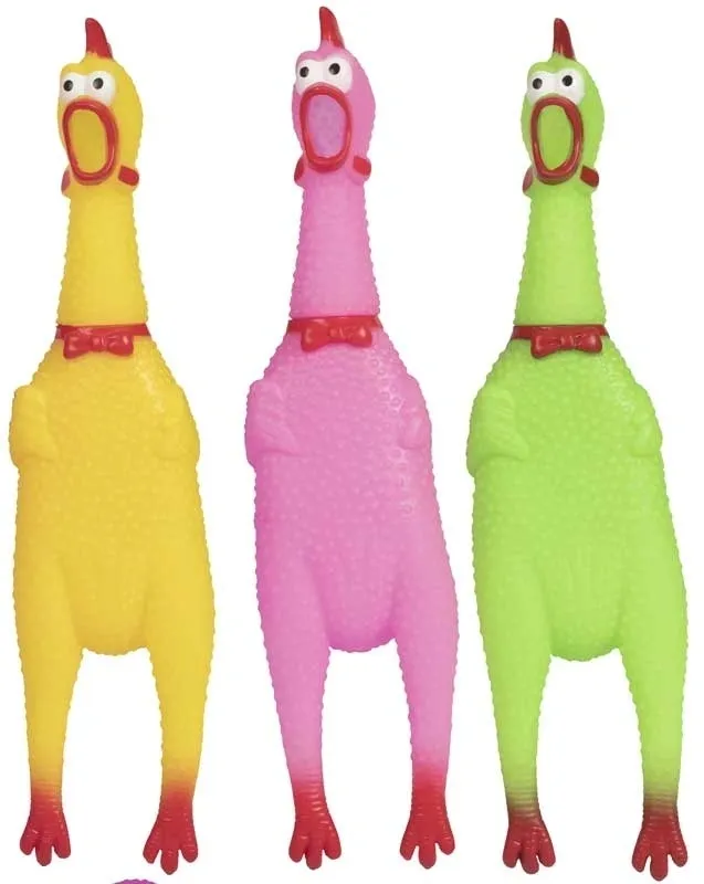 Rubber Chicken Toy Crazy Chicken 14 Inch Squawking Noisemaker Practical Joke for Kids and Adults