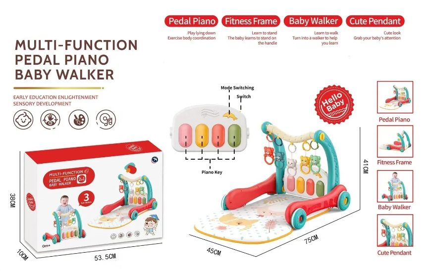 Multi-functional Pedal Piano Baby Walker