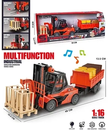 Forklift Truck & Trailer Toy with Sound & Lights