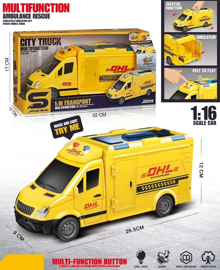 DHL Toy Delivery Van With Lights & Sound