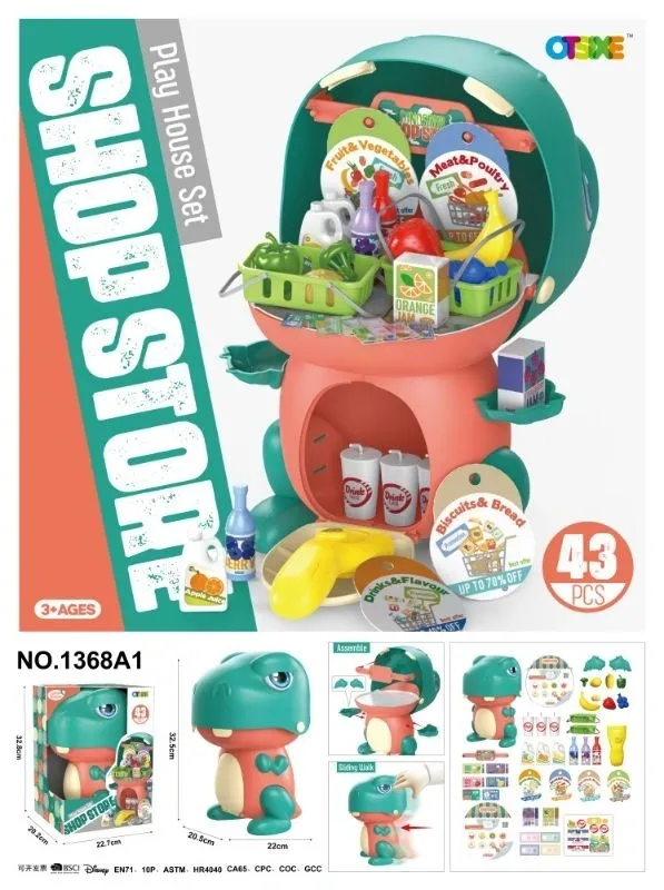Dinosaur 2 In 1 Playset -Shop Store 43 Pieces