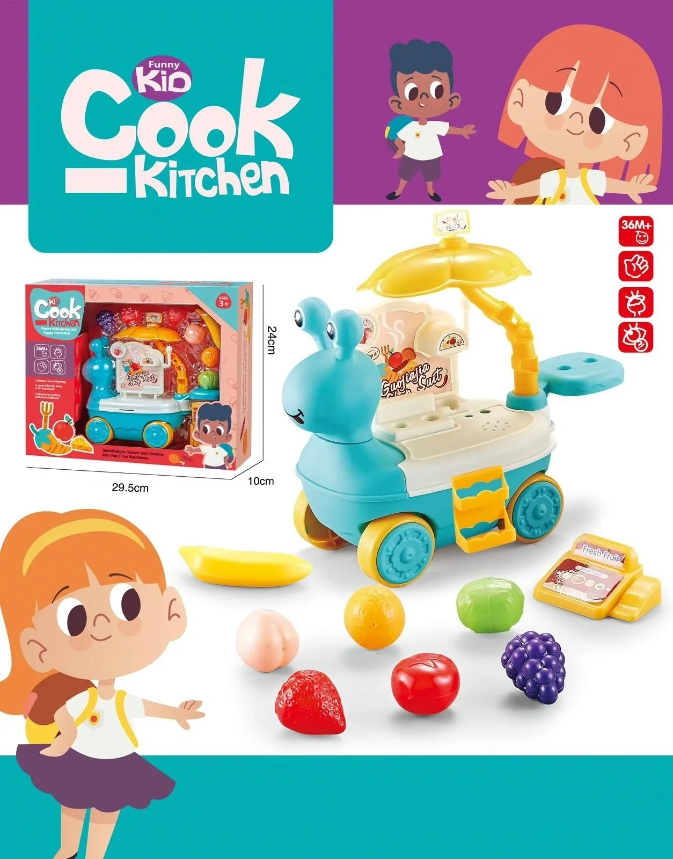 Cook-Kitchen Push Along Toy Set - Fruit Stall