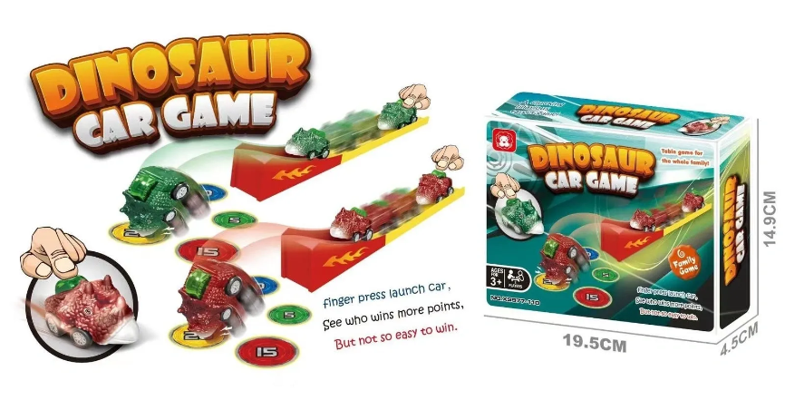 Dinosaur Launch Car Game Play Set Finger Press Launch Cars