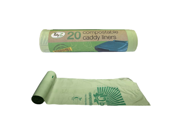 Compostable Food Bin Bag Caddy Liner 5L 30 x 35cm Roll of 20 B0083C
