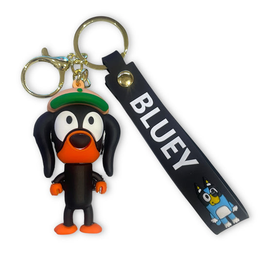Bluey Style Snickers Dog 3D Silicone Keychain Keyring Pendant