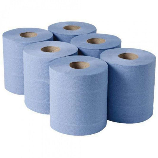 Blue Roll Centrefeed Jumbo Cleaning Paper Roll Pack of 6