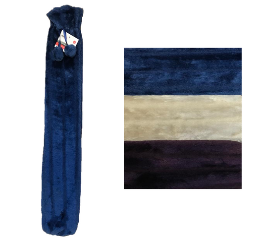 BestHouse Extra Long Hot Water Bottle with Deluxe Push Cover and Pompoms 75 x 11.5 cm Assorted Colours BB1197