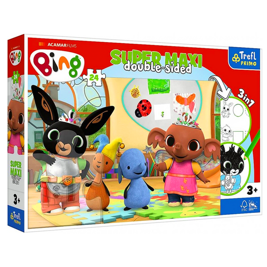 Bing Giant Double Sided Jigsaw 3 in 1 with Colour In Puzzle