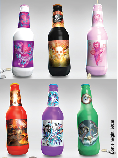 Giant Plastic Kids Money Saving Bottle 58.5Cm Assorted Colours
