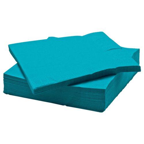 100 Pack Tableware Soft Party Paper Napkins Blue 30Cm X 30Cm