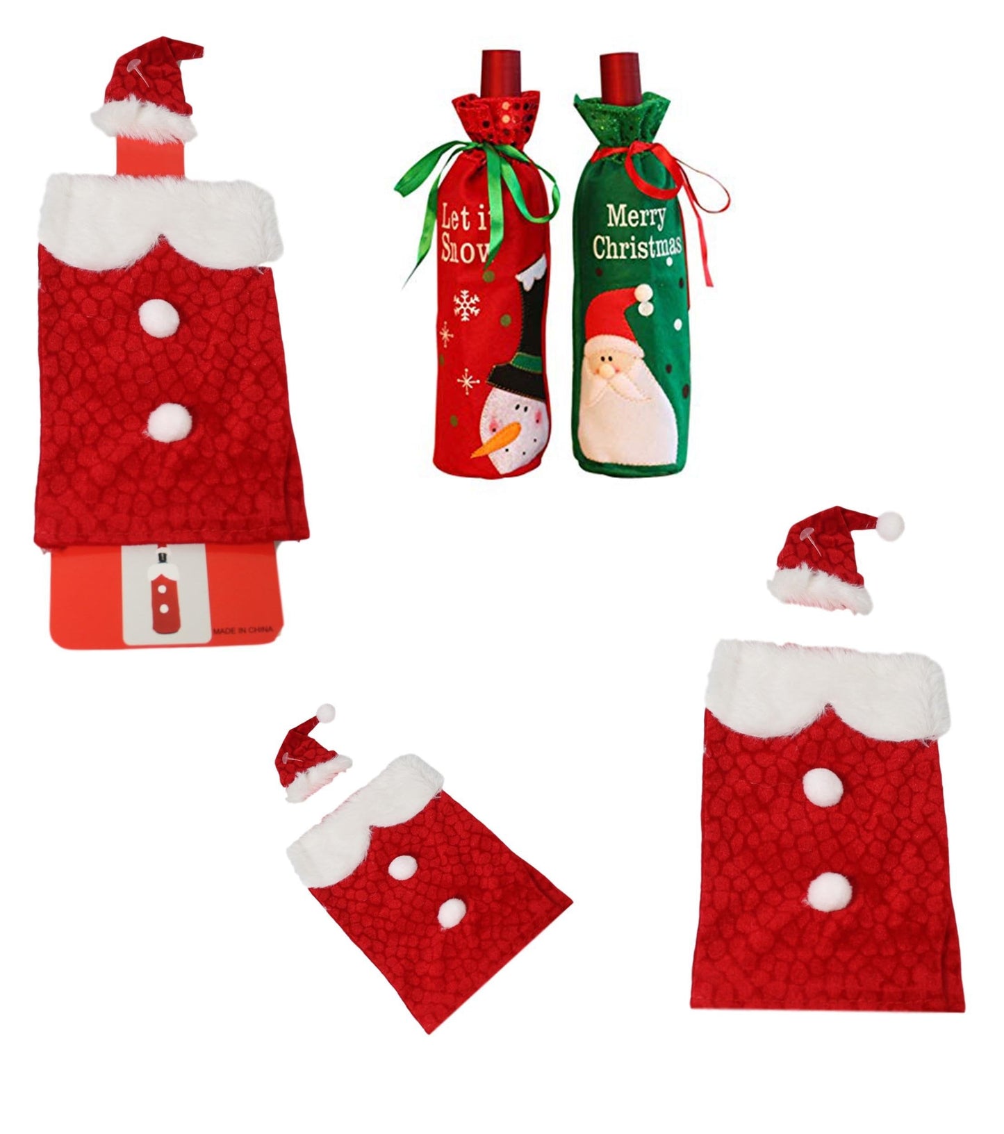 Christmas Santa Wine Bottle Cover 18 x 11.5 cm 5456