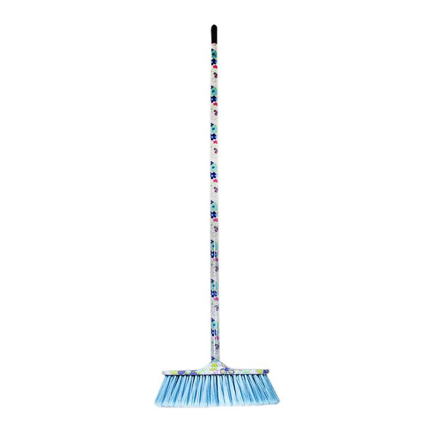 Indoor Sweeping Soft Bristles Brush Broom with Handle Assorted Designs and Colours 5107