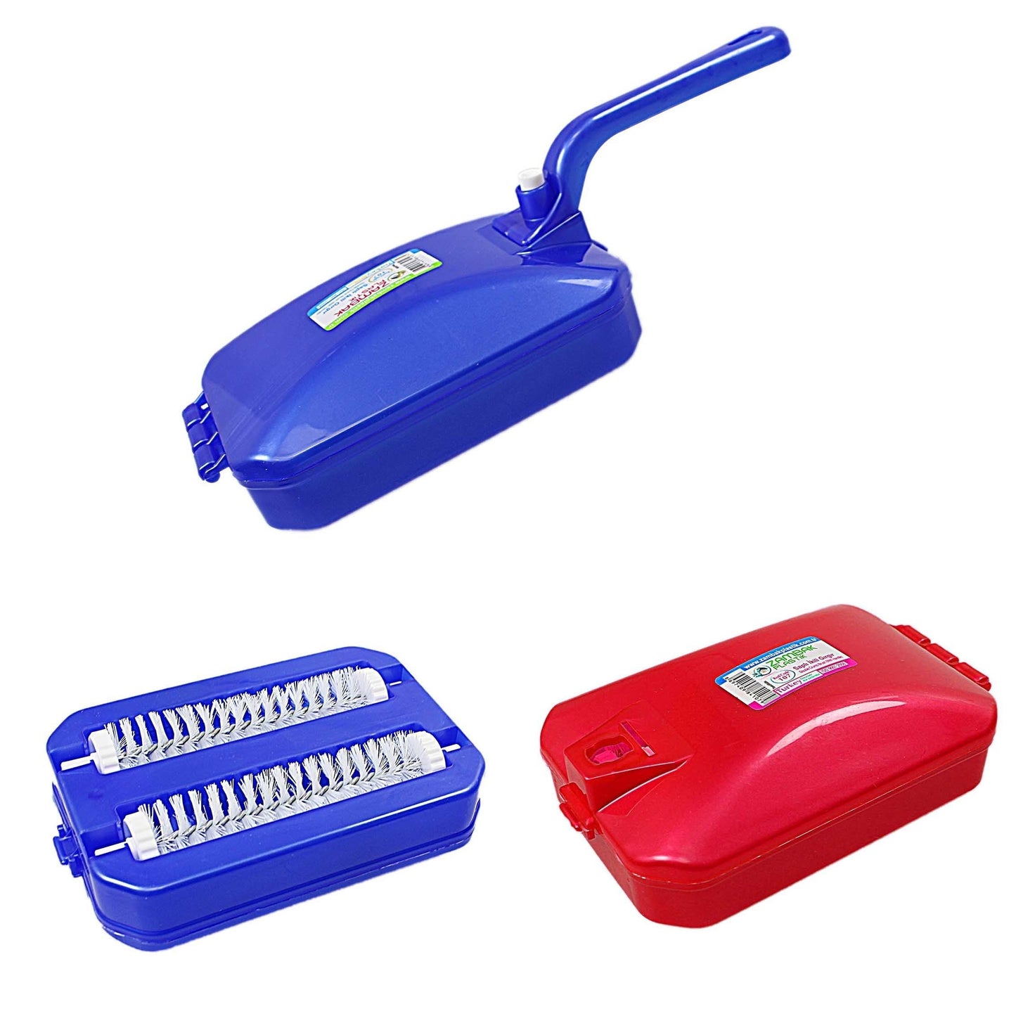 Plastic 2-Way Carpet Cleaning Brush Roller Assorted Colours ZP107