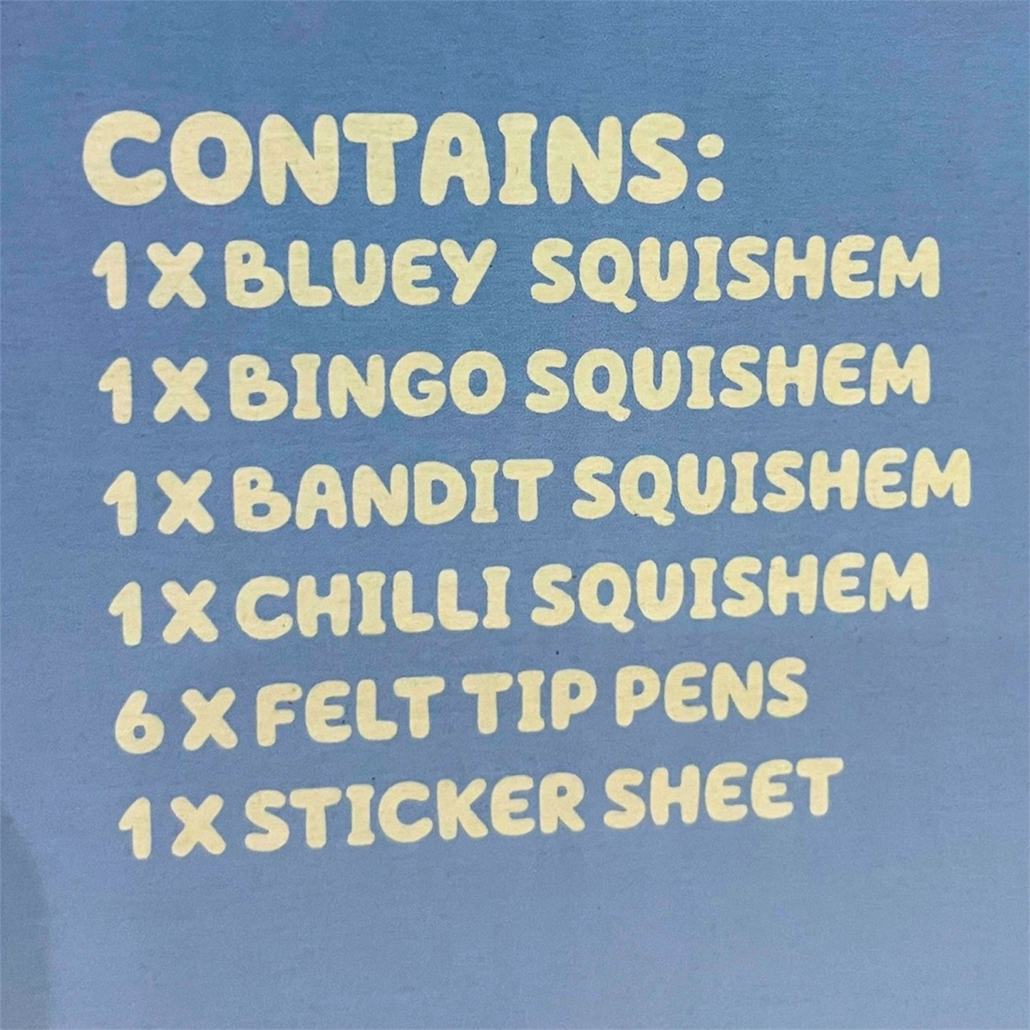 Bluey Colour In Squishems Complete Family Set