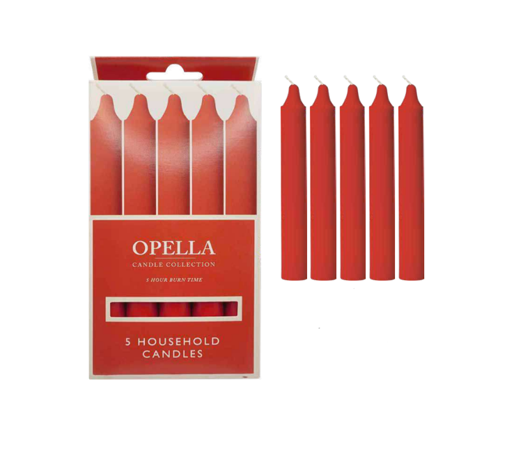 Opella Candle Pack of 5 Red OW5R / CD005