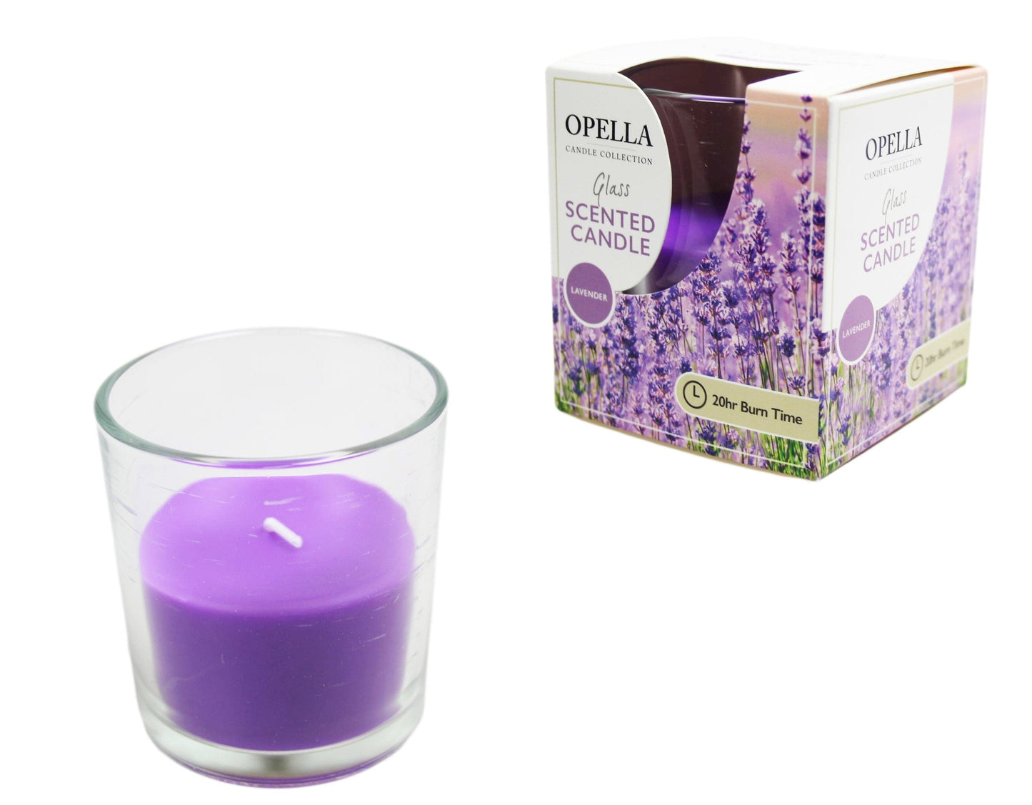 Opella Scented Candle In Glass Jar Lavender Fragrance 5 x 6.5 cm CDJARL
