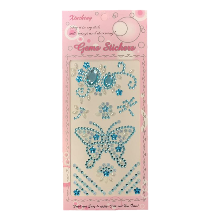 Say it in Crystals Single Sheet Butterfly Gem Stickers Assorted Colours CR2
