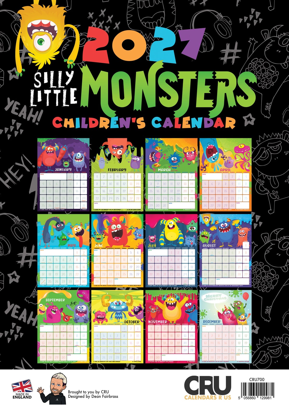 Silly Little Monsters - A3 Calendar 2027