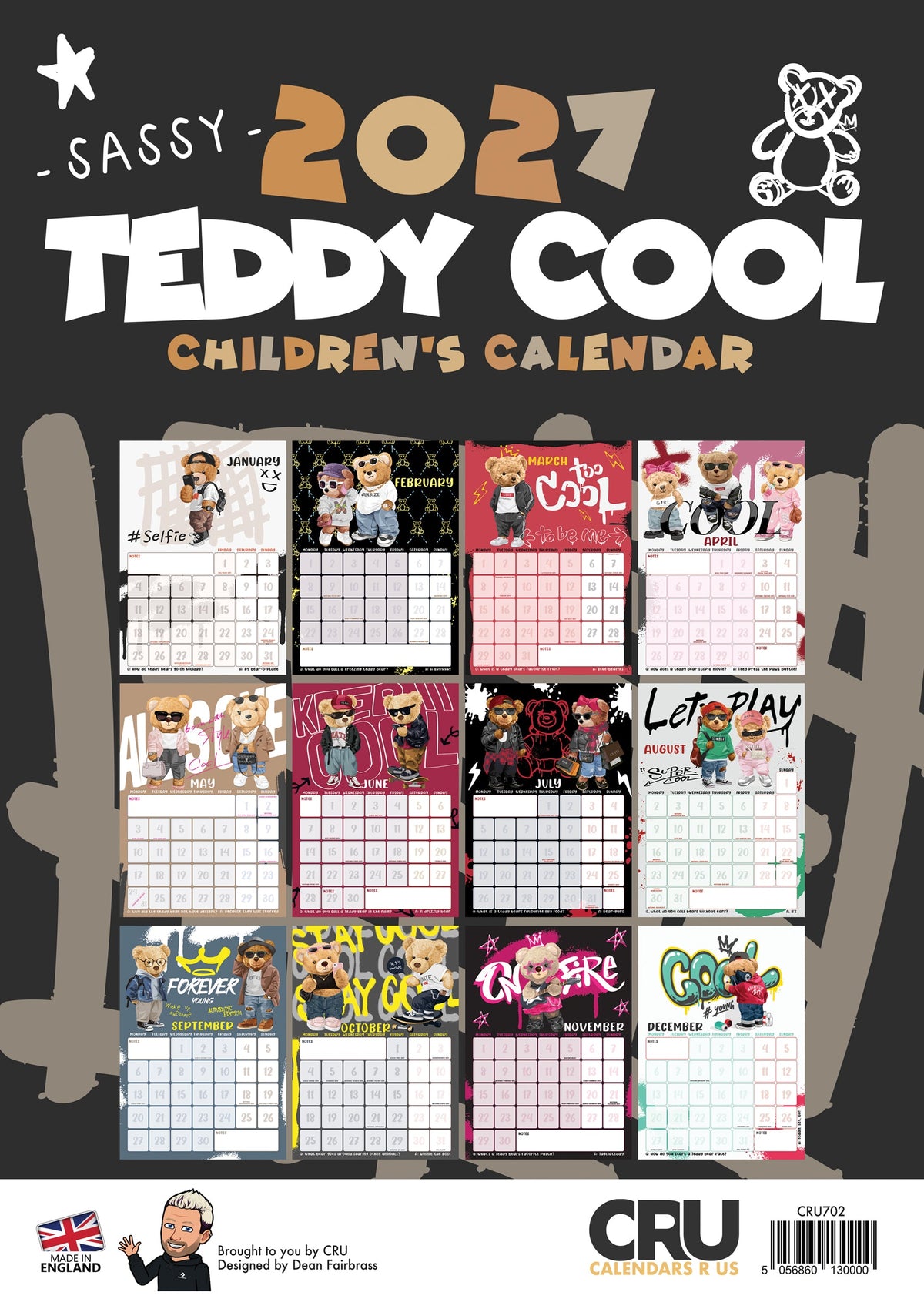 Teddy Cool - A3 Calendar 2027