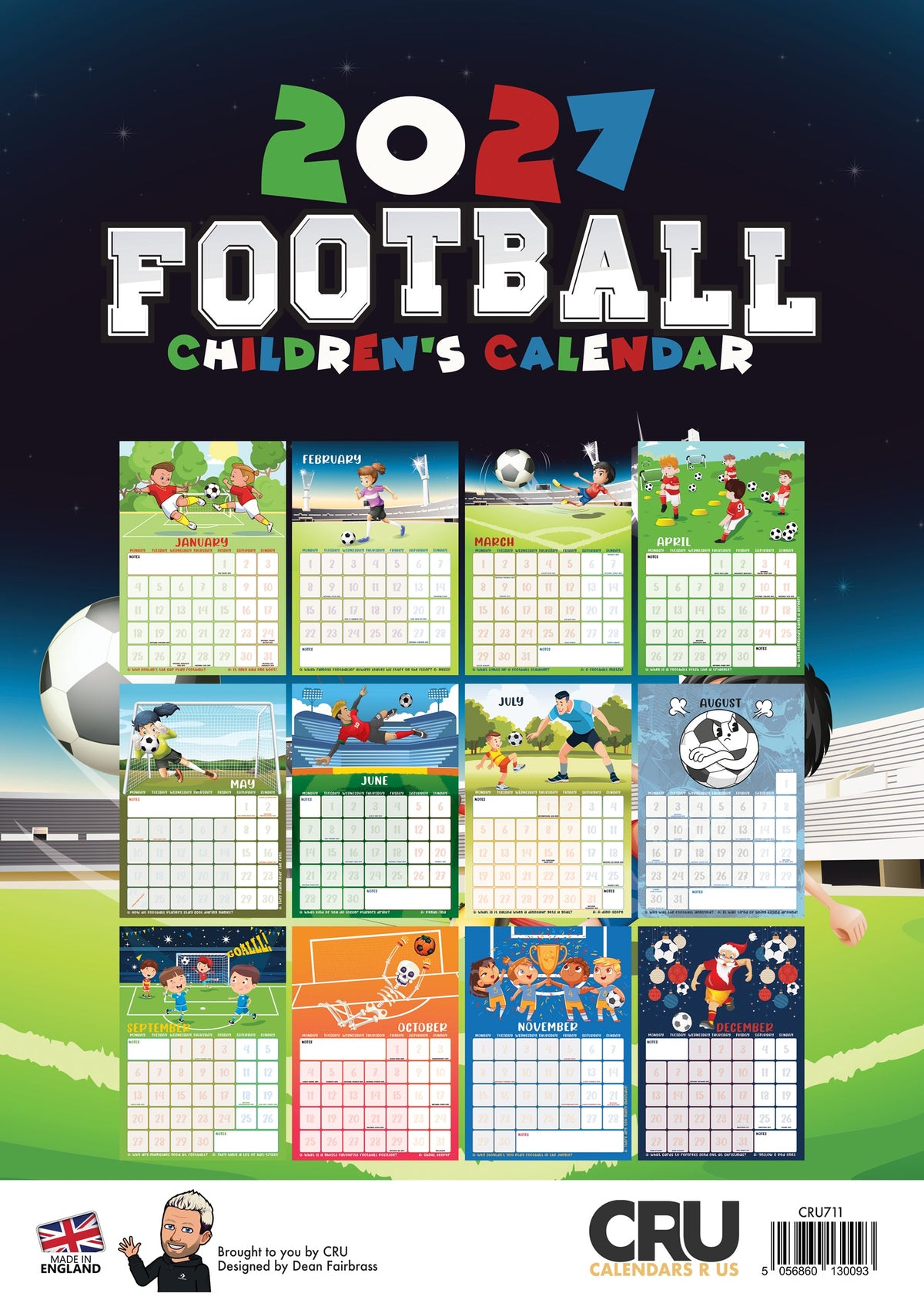 Football - A3 Calendar 2027