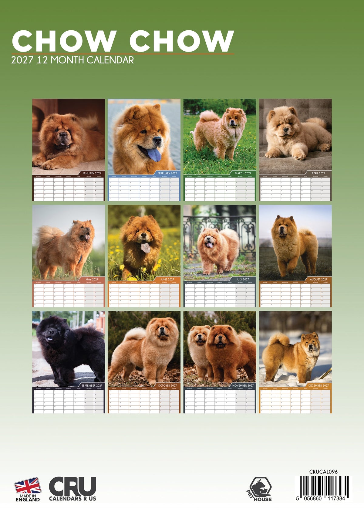 Chow Chow - A3 Calendar 2027