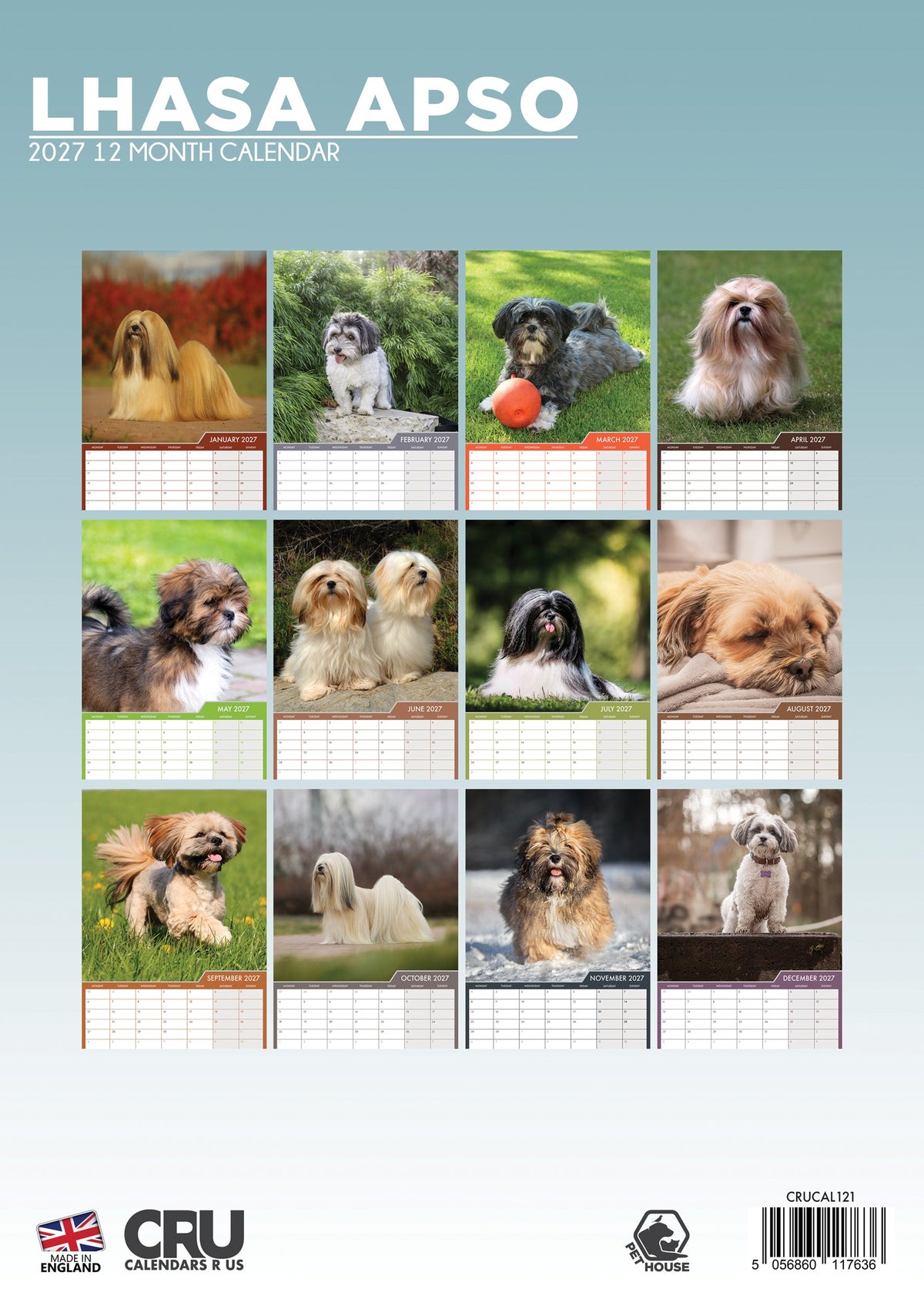 Lhasa Apso - A3 Calendar 2027