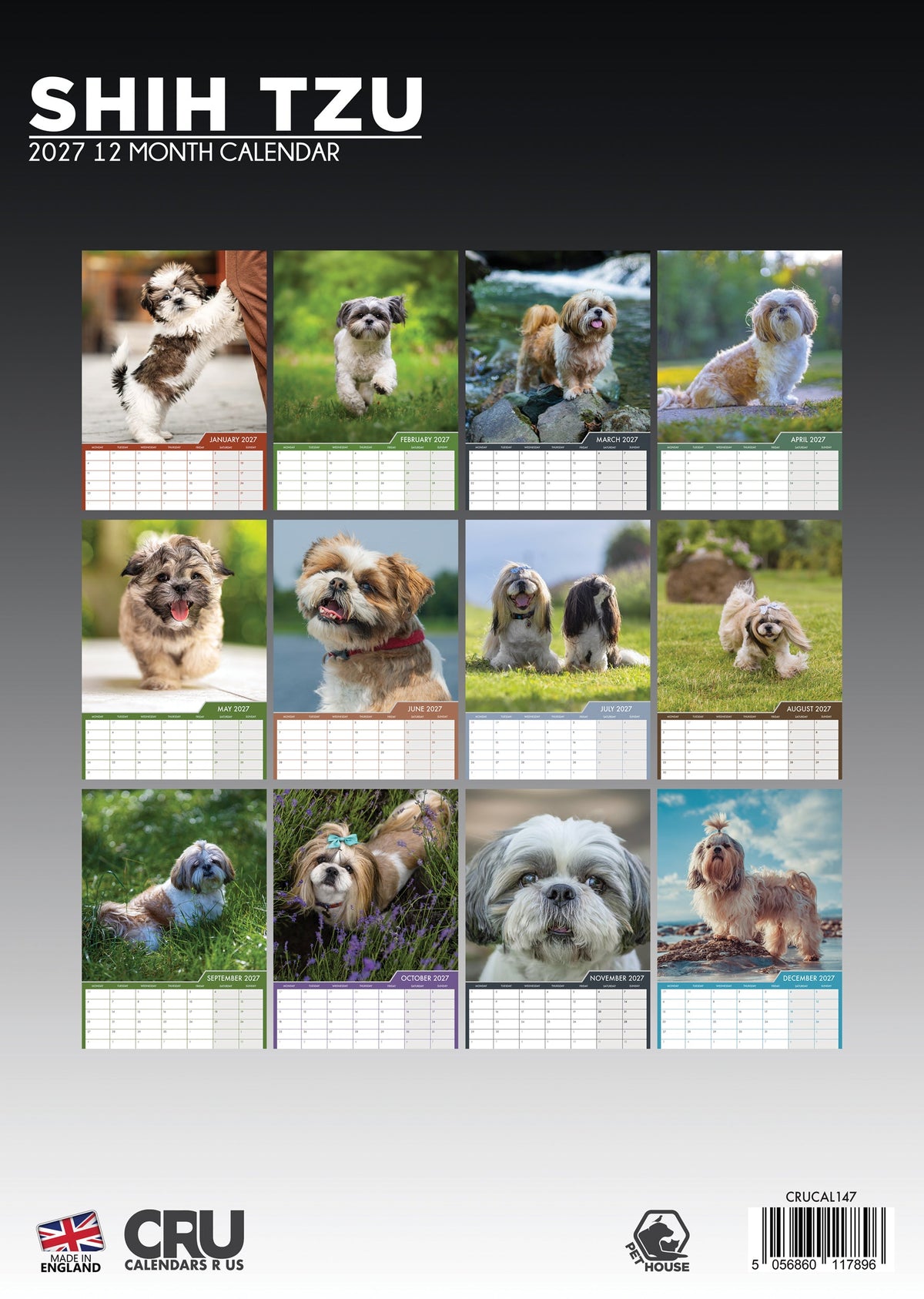 Shih Tzu - A3 Calendar 2027
