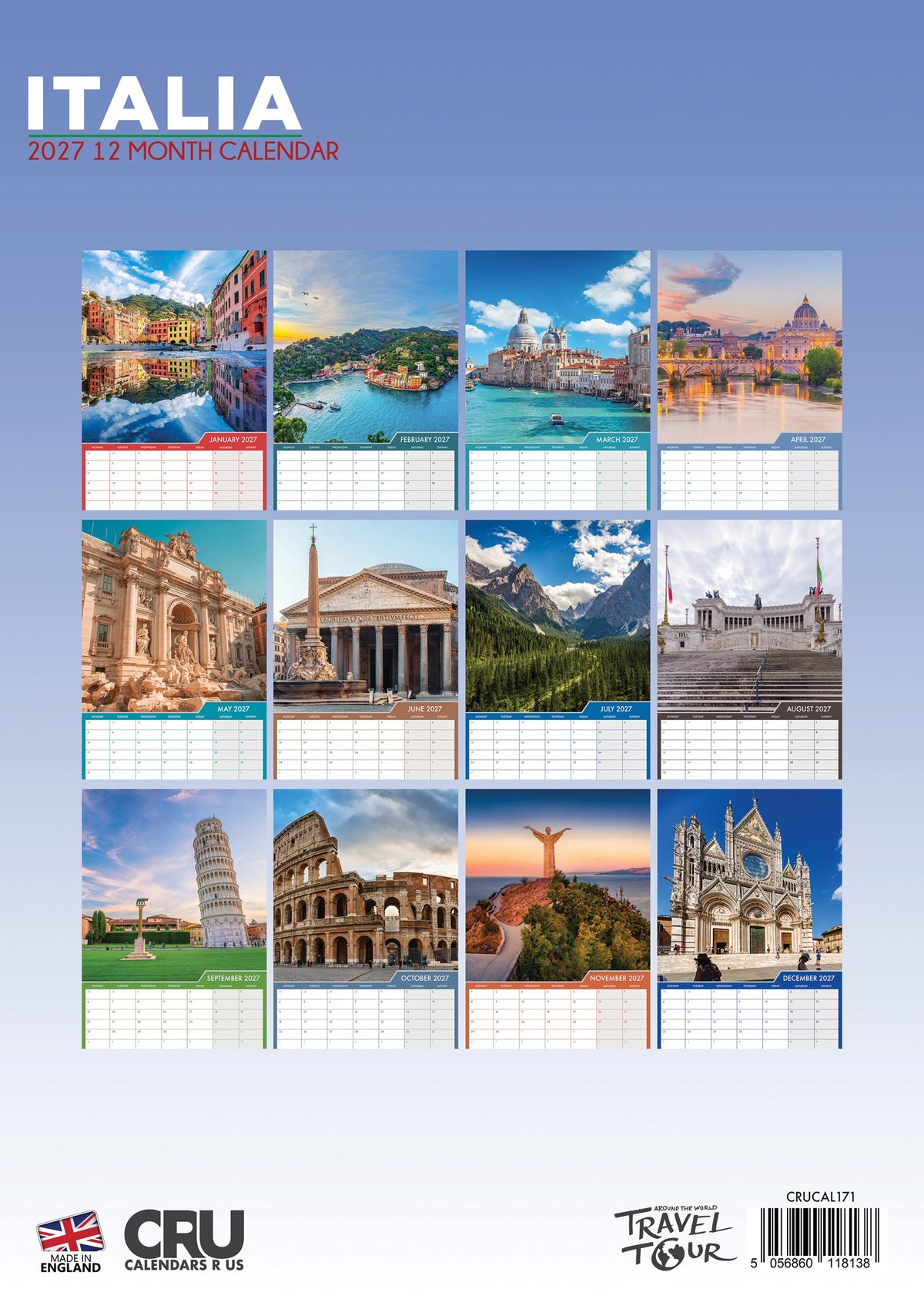 Italia - A3 Calendar 2027